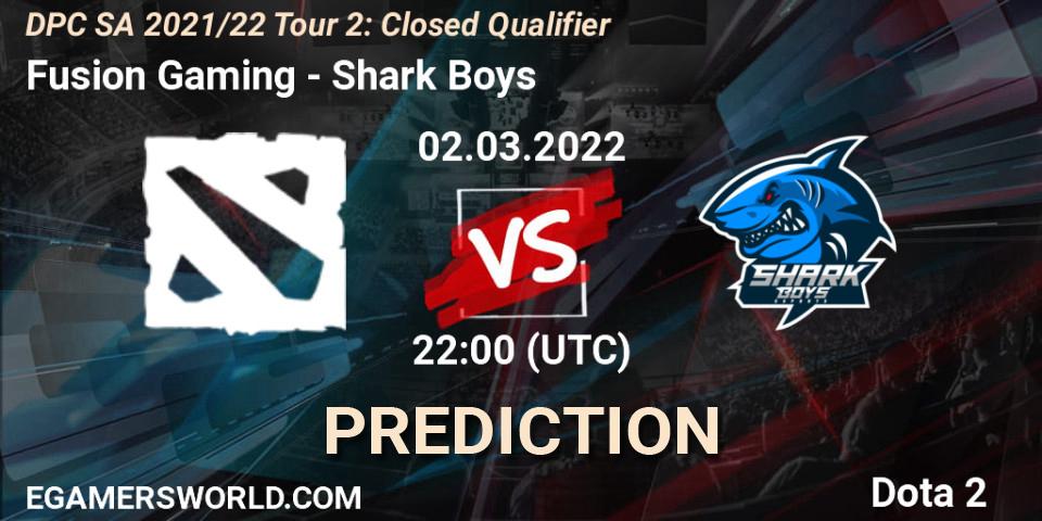 Fusion Gaming - Shark Boys: ennuste. 02.03.2022 at 22:11, Dota 2, DPC SA 2021/22 Tour 2: Closed Qualifier