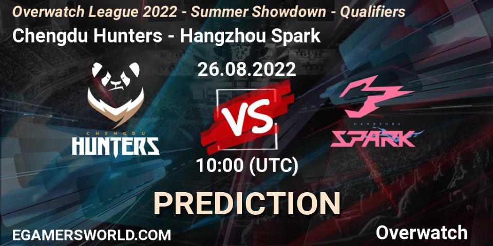 Chengdu Hunters - Hangzhou Spark: ennuste. 26.08.2022 at 10:00, Overwatch, Overwatch League 2022 - Summer Showdown - Qualifiers