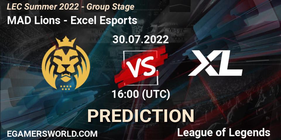 MAD Lions - Excel Esports: ennuste. 30.07.22, LoL, LEC Summer 2022 - Group Stage