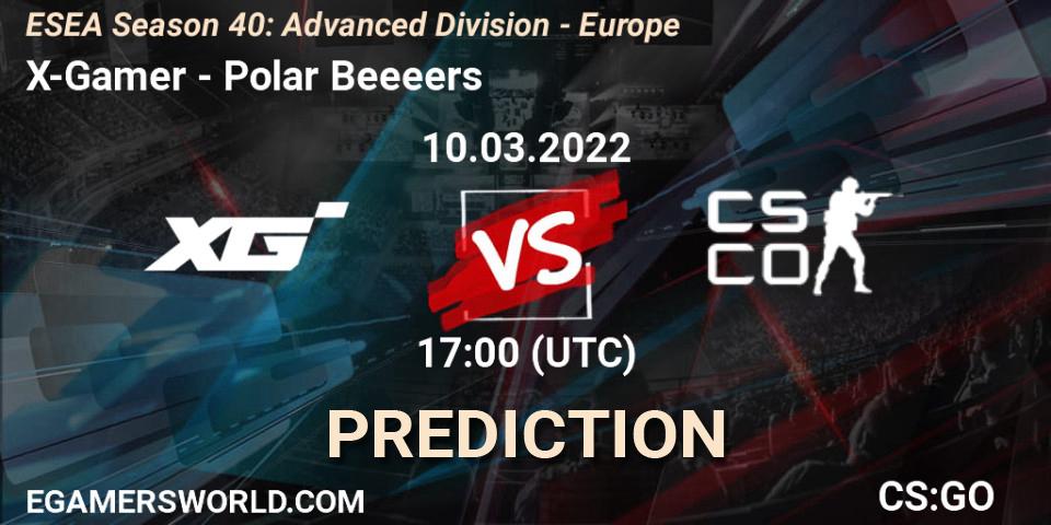 X-Gamer - Polar Beeeers: ennuste. 10.03.2022 at 17:00, Counter-Strike (CS2), ESEA Season 40: Advanced Division - Europe