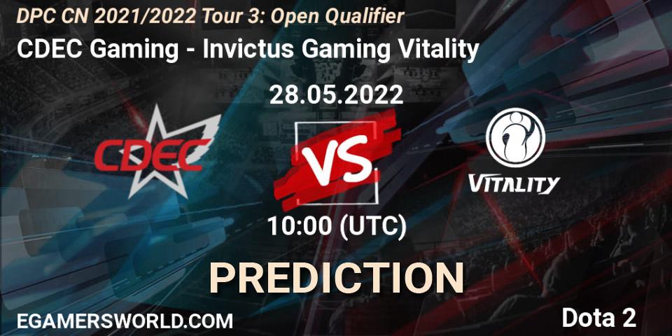 CDEC Gaming - Invictus Gaming Vitality: ennuste. 28.05.22, Dota 2, DPC CN 2021/2022 Tour 3: Open Qualifier