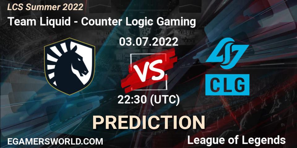 Team Liquid - Counter Logic Gaming: ennuste. 03.07.22, LoL, LCS Summer 2022