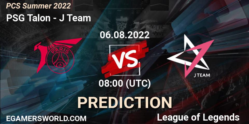 PSG Talon - J Team: ennuste. 05.08.2022 at 08:00, LoL, PCS Summer 2022