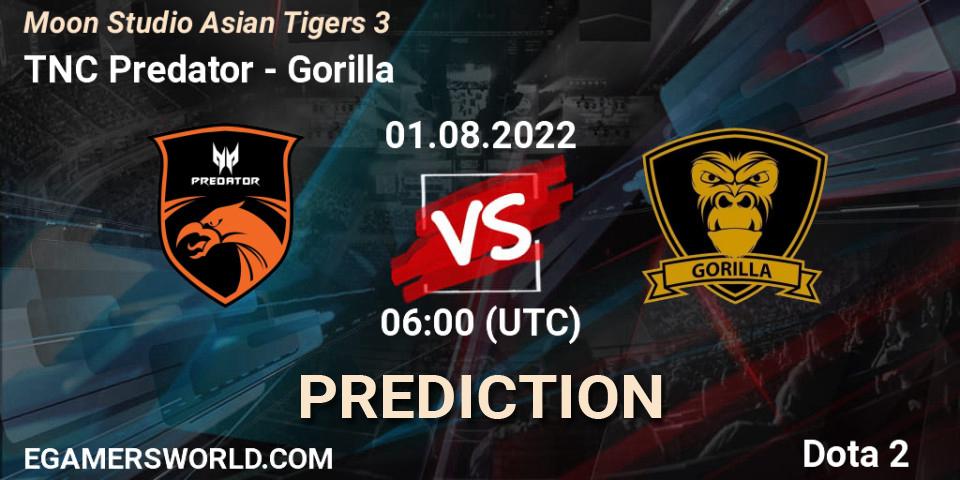 TNC Predator - Gorilla: ennuste. 01.08.2022 at 06:16, Dota 2, Moon Studio Asian Tigers 3