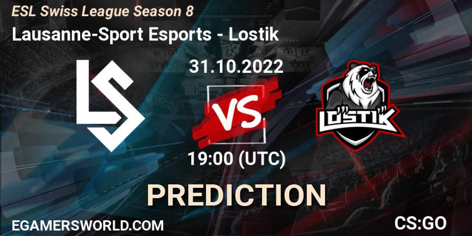 Lausanne-Sport Esports - Lostik: ennuste. 31.10.2022 at 19:00, Counter-Strike (CS2), ESL Swiss League Season 8