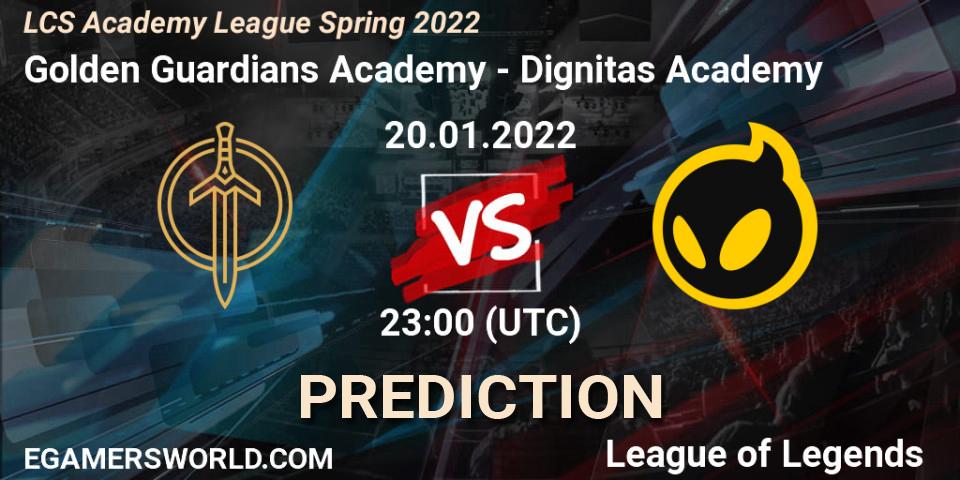 Golden Guardians Academy - Dignitas Academy: ennuste. 20.01.2022 at 23:00, LoL, LCS Academy League Spring 2022