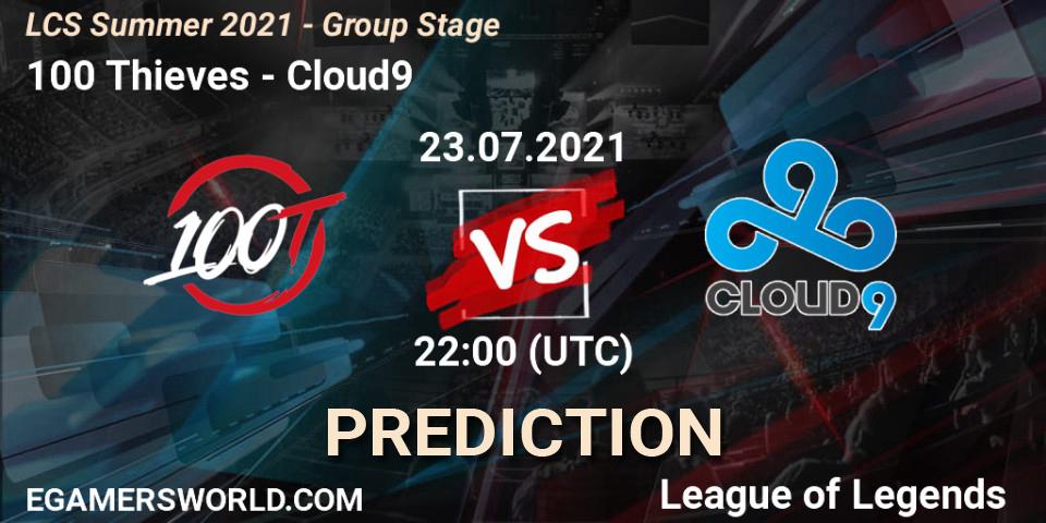 100 Thieves - Cloud9: ennuste. 23.07.21, LoL, LCS Summer 2021 - Group Stage