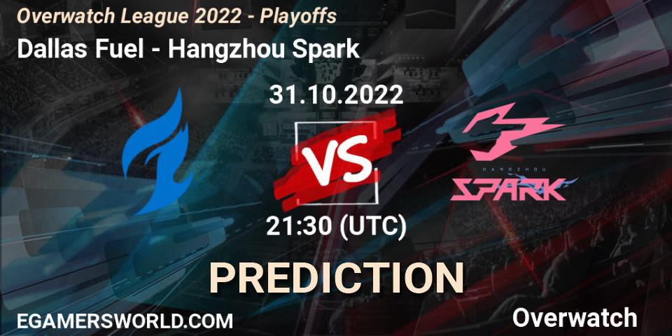 Dallas Fuel - Hangzhou Spark: ennuste. 31.10.2022 at 21:30, Overwatch, Overwatch League 2022 - Playoffs
