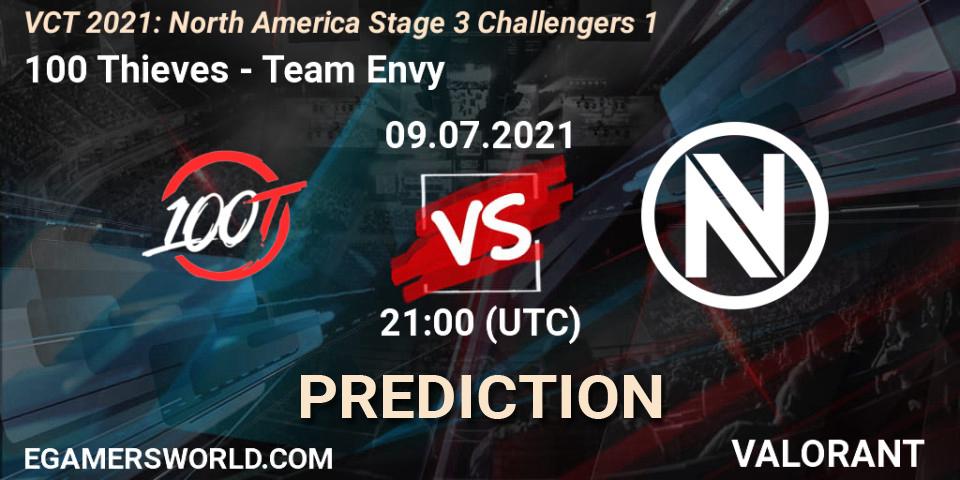100 Thieves - Team Envy: ennuste. 09.07.2021 at 21:00, VALORANT, VCT 2021: North America Stage 3 Challengers 1