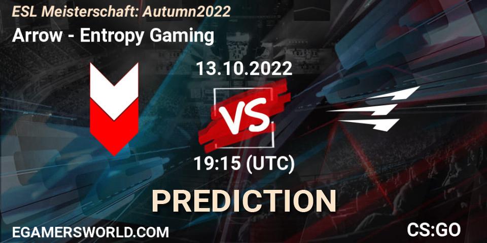 Arrow - Entropy Gaming: ennuste. 13.10.2022 at 19:15, Counter-Strike (CS2), ESL Meisterschaft: Autumn 2022