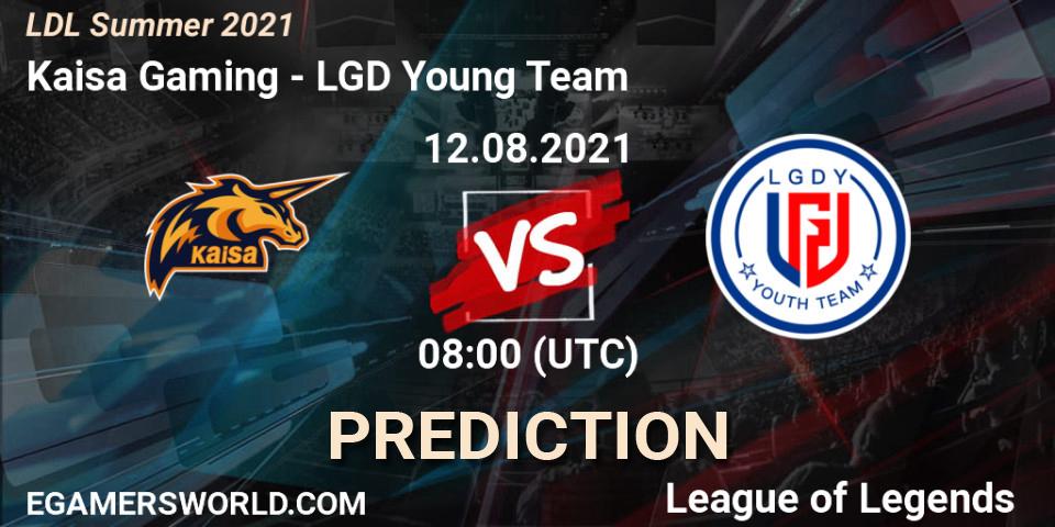 Kaisa Gaming - LGD Young Team: ennuste. 12.08.2021 at 08:20, LoL, LDL Summer 2021