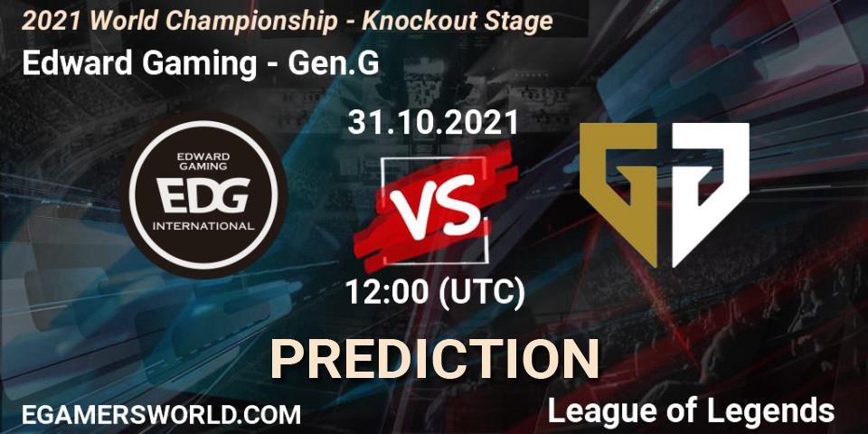 Edward Gaming - Gen.G: ennuste. 31.10.2021 at 12:00, LoL, 2021 World Championship - Knockout Stage