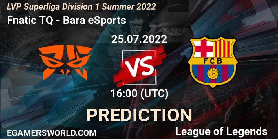 Fnatic TQ - Barça eSports: ennuste. 25.07.2022 at 20:00, LoL, LVP Superliga Division 1 Summer 2022