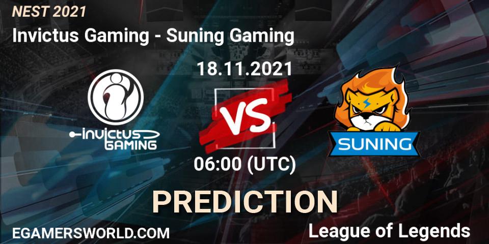 Invictus Gaming - Suning Gaming: ennuste. 18.11.2021 at 06:00, LoL, NEST 2021