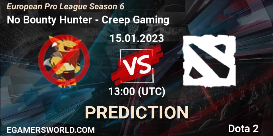No Bounty Hunter - Creep Gaming: ennuste. 15.01.2023 at 13:00, Dota 2, European Pro League Season 6