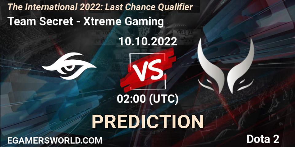 Team Secret - Xtreme Gaming: ennuste. 10.10.2022 at 02:00, Dota 2, The International 2022: Last Chance Qualifier