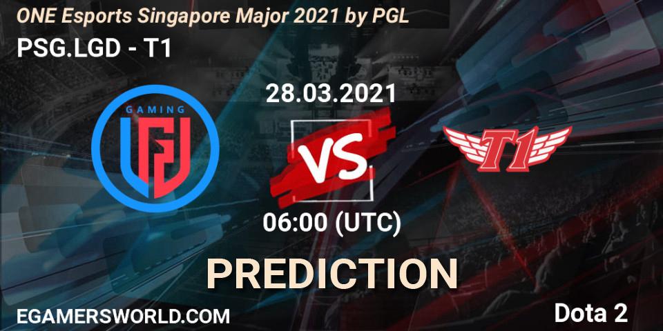 PSG.LGD - T1: ennuste. 28.03.2021 at 06:40, Dota 2, ONE Esports Singapore Major 2021