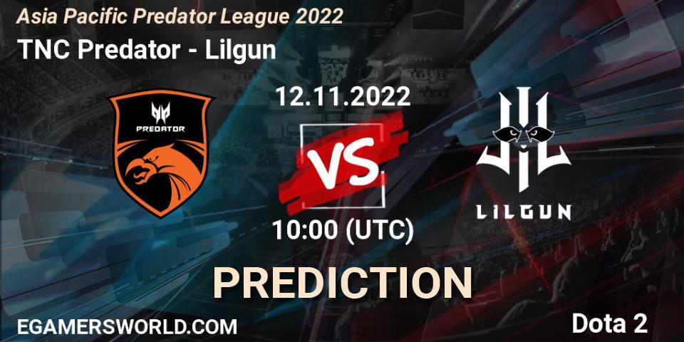 TNC Predator - Lilgun: ennuste. 12.11.22, Dota 2, Asia Pacific Predator League 2022