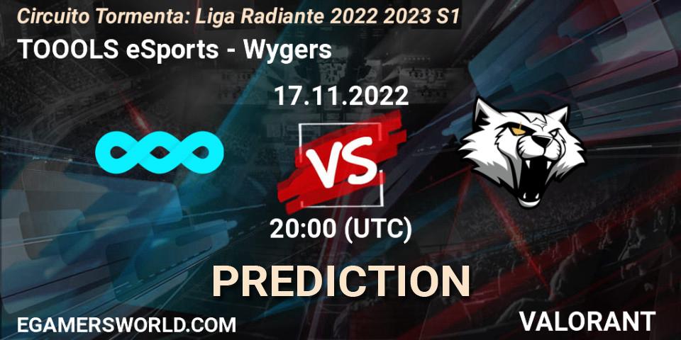 TOOOLS eSports - Wygers: ennuste. 24.11.2022 at 20:00, VALORANT, Circuito Tormenta: Liga Radiante 2022 2023 S1