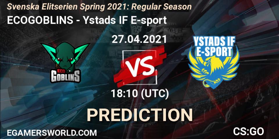 ECOGOBLINS - Ystads IF E-sport: ennuste. 27.04.2021 at 18:10, Counter-Strike (CS2), Svenska Elitserien Spring 2021: Regular Season