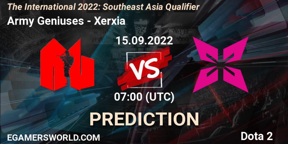 Army Geniuses - Xerxia: ennuste. 15.09.2022 at 06:24, Dota 2, The International 2022: Southeast Asia Qualifier