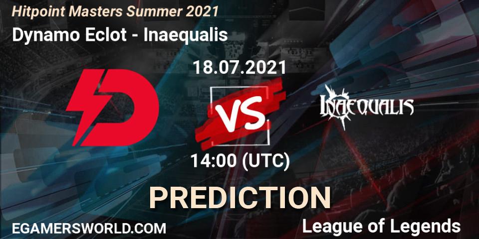 Dynamo Eclot - Inaequalis: ennuste. 18.07.2021 at 14:00, LoL, Hitpoint Masters Summer 2021