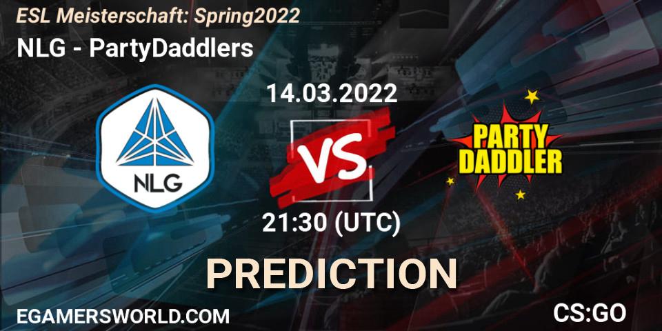 NLG - PartyDaddlers: ennuste. 14.03.2022 at 21:30, Counter-Strike (CS2), ESL Meisterschaft: Spring 2022