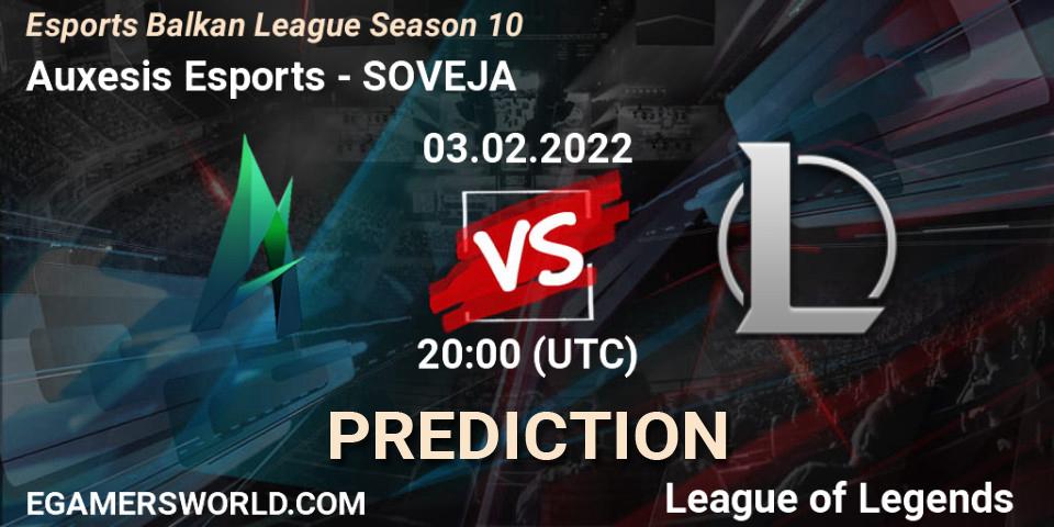 Auxesis Esports - SOVEJA: ennuste. 03.02.2022 at 20:00, LoL, Esports Balkan League Season 10