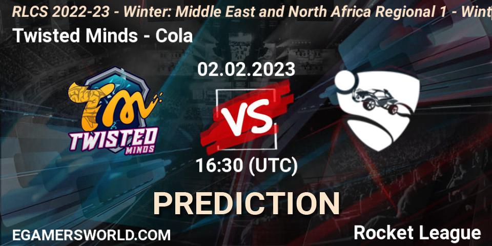 Twisted Minds - Cola: ennuste. 02.02.2023 at 16:30, Rocket League, RLCS 2022-23 - Winter: Middle East and North Africa Regional 1 - Winter Open