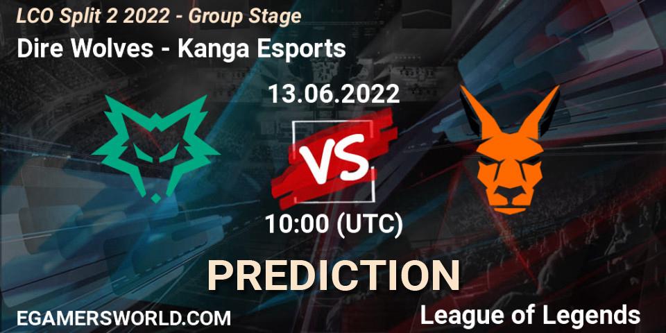 Dire Wolves - Kanga Esports: ennuste. 13.06.2022 at 10:15, LoL, LCO Split 2 2022 - Group Stage