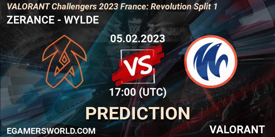 ZERANCE - WYLDE: ennuste. 05.02.23, VALORANT, VALORANT Challengers 2023 France: Revolution Split 1