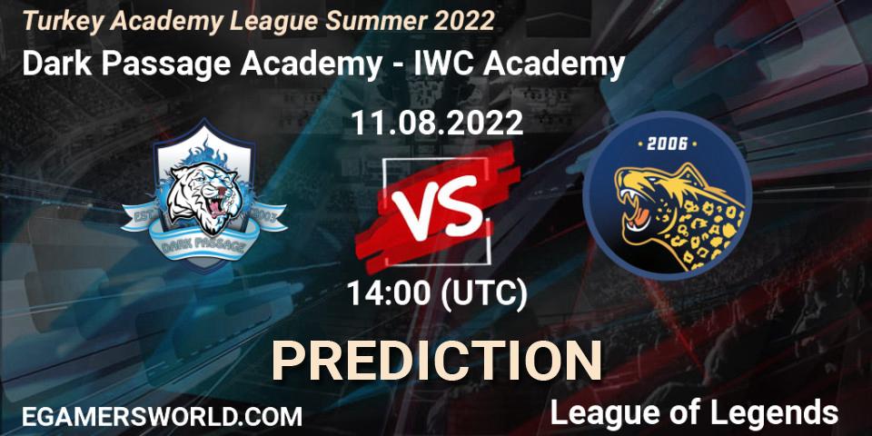 Dark Passage Academy - IWC Academy: ennuste. 11.08.2022 at 14:00, LoL, Turkey Academy League Summer 2022