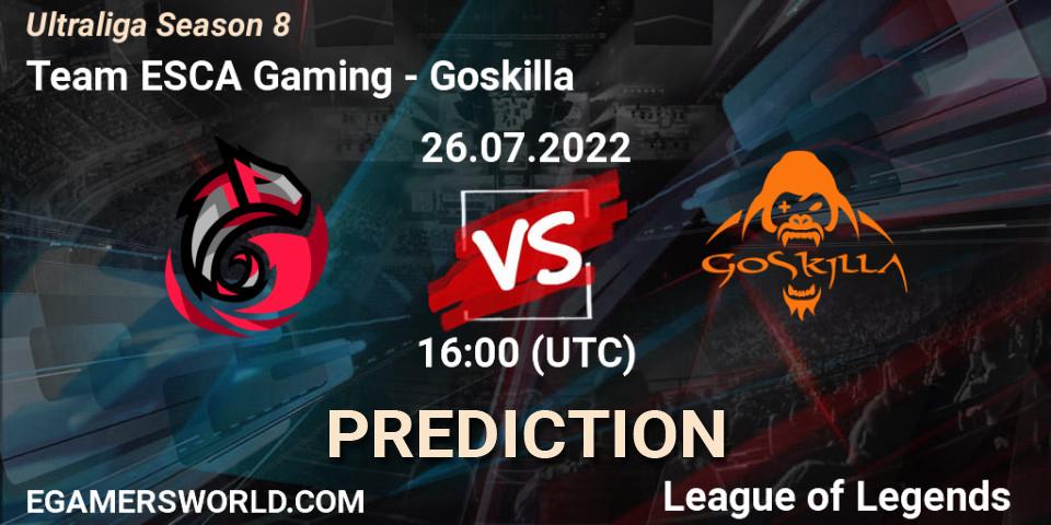 Team ESCA Gaming - Goskilla: ennuste. 26.07.22, LoL, Ultraliga Season 8