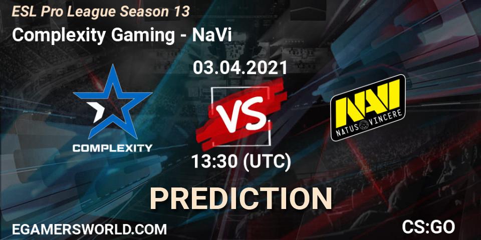 Complexity Gaming - NaVi: ennuste. 03.04.21, CS2 (CS:GO), ESL Pro League Season 13