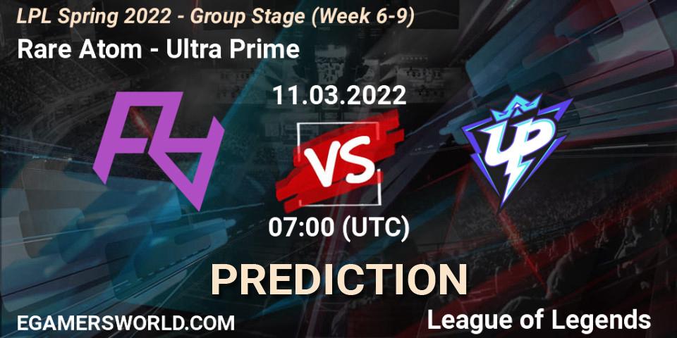 Rare Atom - Ultra Prime: ennuste. 11.03.2022 at 09:00, LoL, LPL Spring 2022 - Group Stage (Week 6-9)