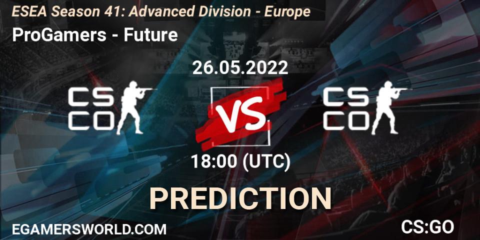 ProGamers - Future: ennuste. 26.05.2022 at 18:00, Counter-Strike (CS2), ESEA Season 41: Advanced Division - Europe