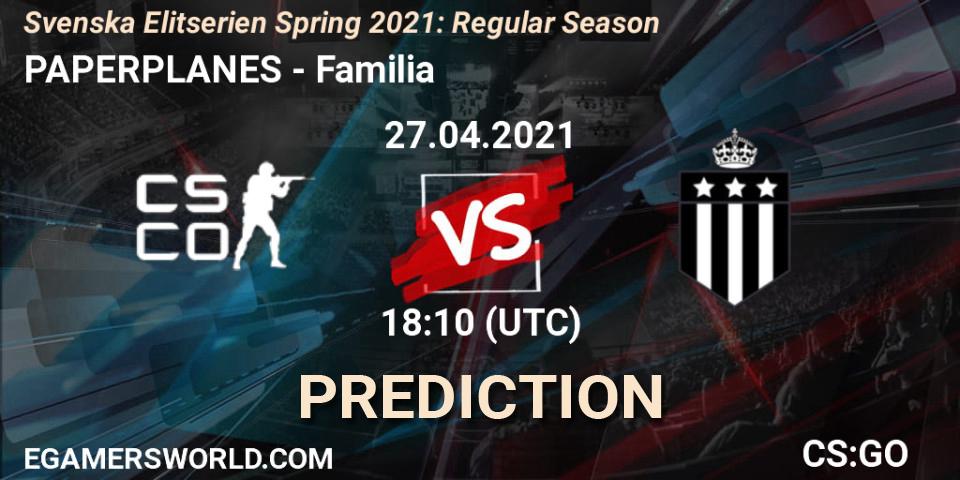 PAPERPLANES - Familia: ennuste. 27.04.2021 at 18:10, Counter-Strike (CS2), Svenska Elitserien Spring 2021: Regular Season
