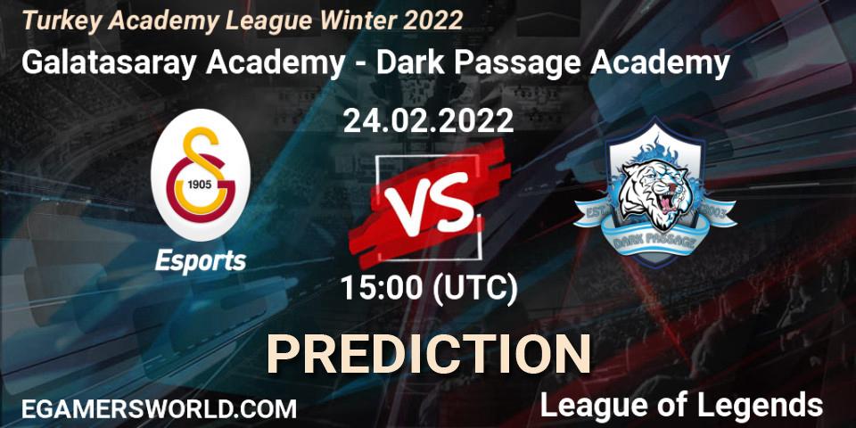 Galatasaray Academy - Dark Passage Academy: ennuste. 24.02.2022 at 15:00, LoL, Turkey Academy League Winter 2022
