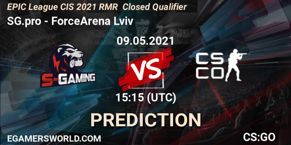 SG.pro - ForceArena Lviv: ennuste. 09.05.2021 at 15:15, Counter-Strike (CS2), EPIC League CIS 2021 RMR Closed Qualifier