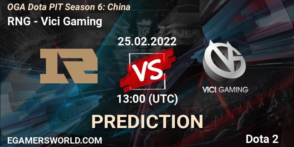 RNG - Vici Gaming: ennuste. 25.02.22, Dota 2, OGA Dota PIT Season 6: China