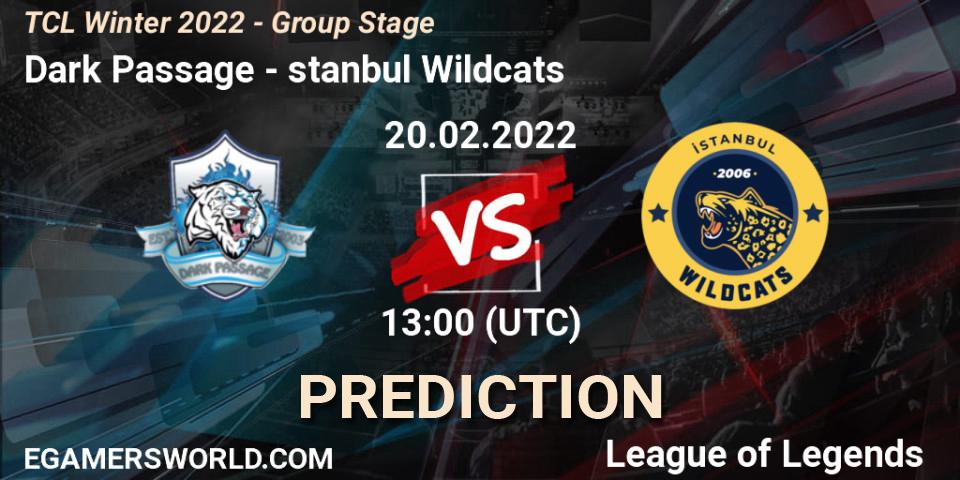 Dark Passage - İstanbul Wildcats: ennuste. 20.02.2022 at 13:00, LoL, TCL Winter 2022 - Group Stage