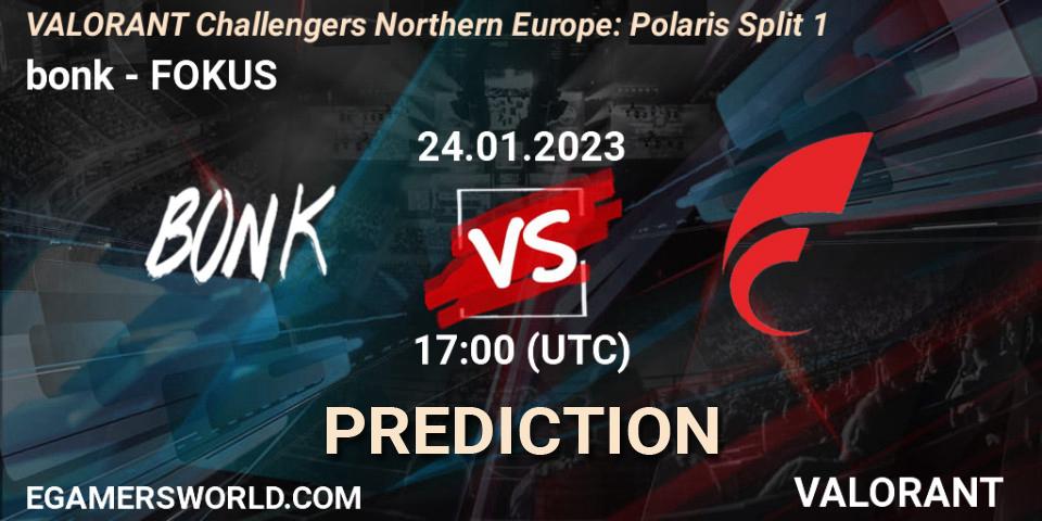bonk - FOKUS: ennuste. 24.01.2023 at 17:00, VALORANT, VALORANT Challengers 2023 Northern Europe: Polaris Split 1