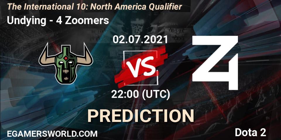 Undying - 4 Zoomers: ennuste. 02.07.2021 at 22:14, Dota 2, The International 10: North America Qualifier
