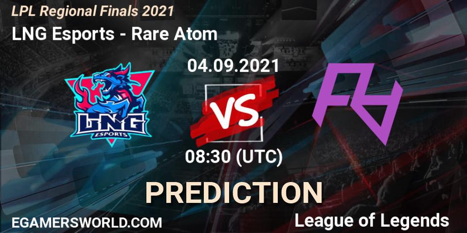 LNG Esports - Rare Atom: ennuste. 04.09.2021 at 08:00, LoL, LPL Regional Finals 2021