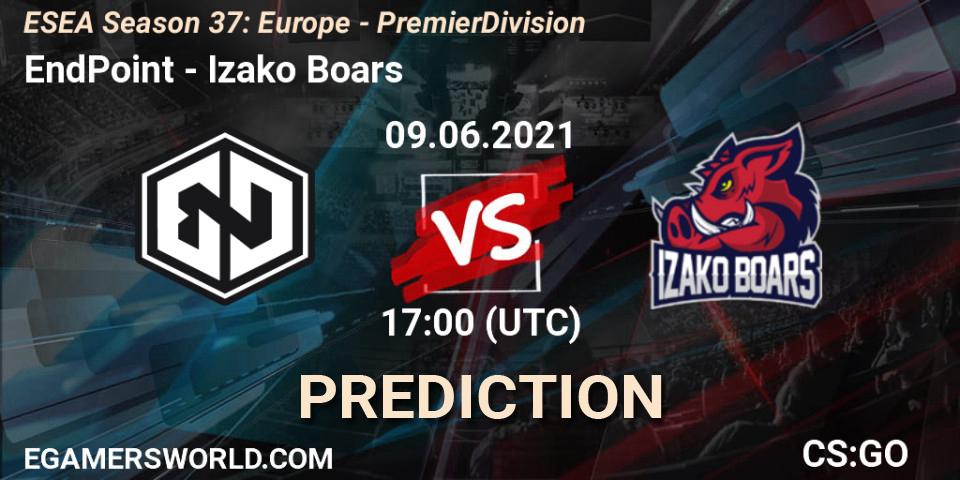 EndPoint - Izako Boars: ennuste. 09.06.2021 at 17:00, Counter-Strike (CS2), ESEA Season 37: Europe - Premier Division