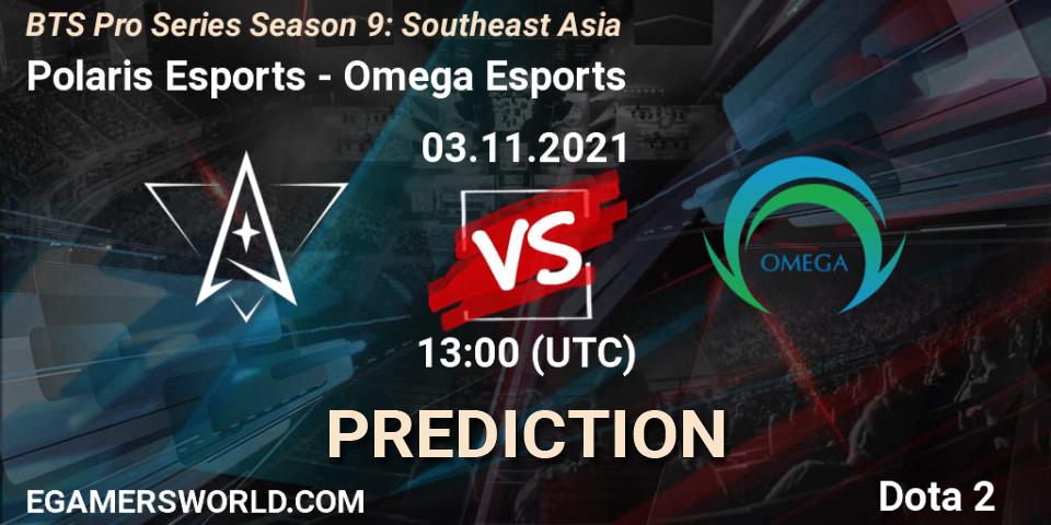 Polaris Esports - Omega Esports: ennuste. 03.11.2021 at 13:20, Dota 2, BTS Pro Series Season 9: Southeast Asia
