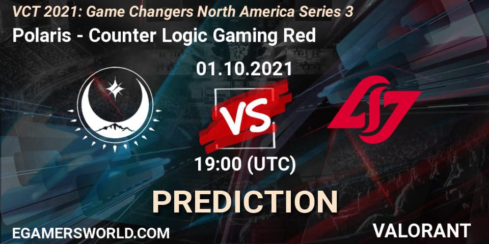 Polaris - Counter Logic Gaming Red: ennuste. 01.10.2021 at 19:00, VALORANT, VCT 2021: Game Changers North America Series 3