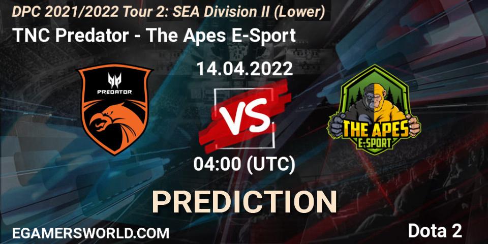 TNC Predator - The Apes E-Sport: ennuste. 14.04.2022 at 04:00, Dota 2, DPC 2021/2022 Tour 2: SEA Division II (Lower)