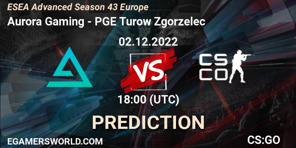 Aurora - PGE Turow Zgorzelec: ennuste. 02.12.22, CS2 (CS:GO), ESEA Season 43: Advanced Division - Europe