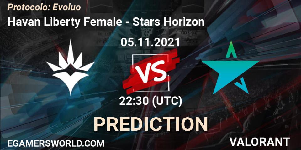 Havan Liberty Female - Stars Horizon: ennuste. 05.11.2021 at 22:30, VALORANT, Protocolo: Evolução
